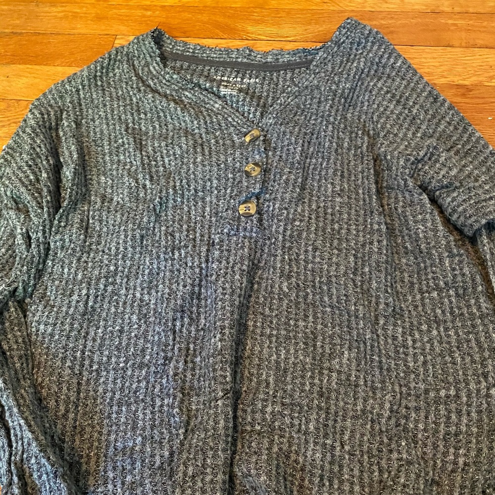 Gray Buttoned Sweater - image 1